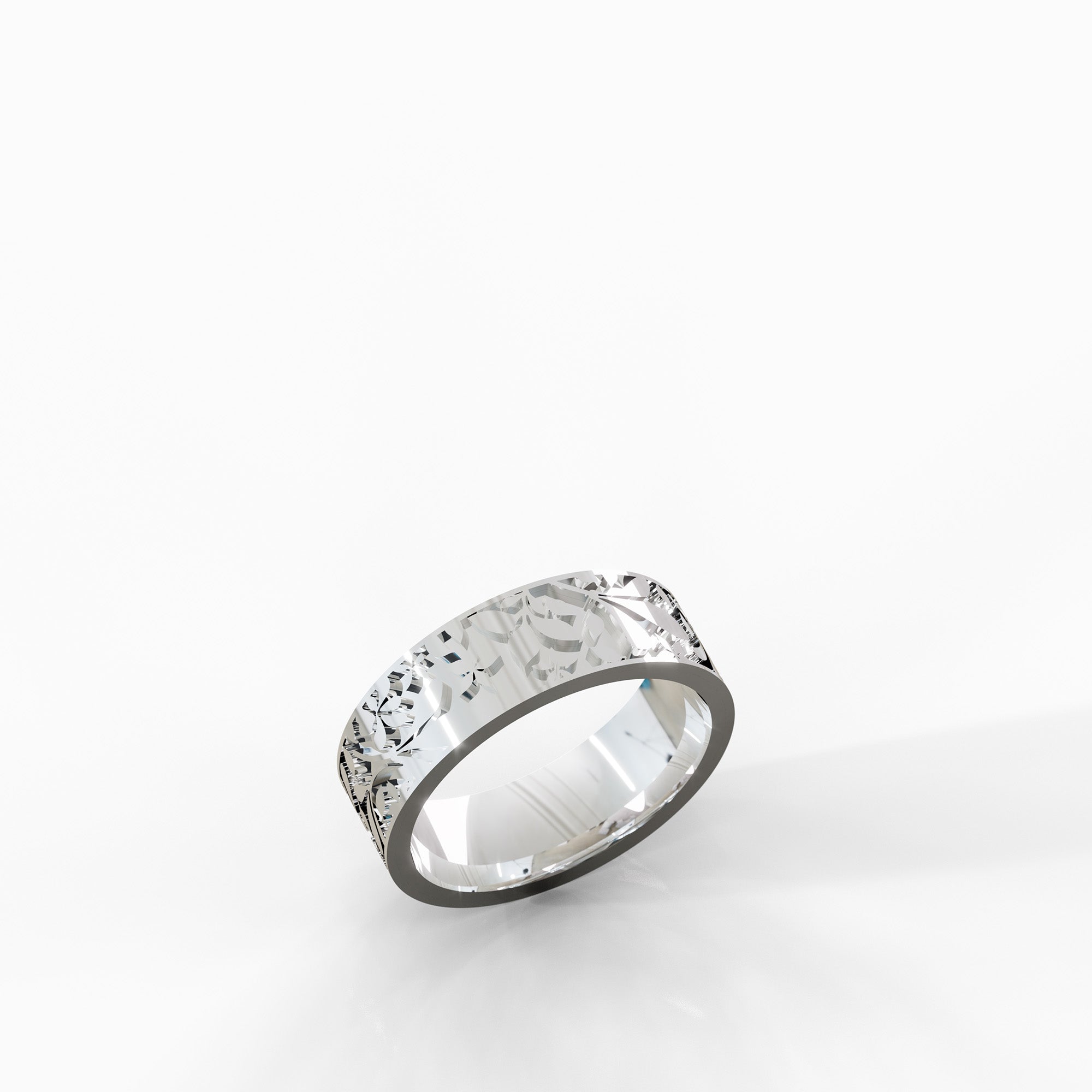 טבעת זהב לבן דגם Danielle בעיצוב אמנותי – טבעת נישואין נוחה ויוקרתית המתאימה לנשים ולגברים כאחד