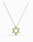 שרשרת מגן דוד מזהב צהוב 14 קראט בעיצוב מודרני