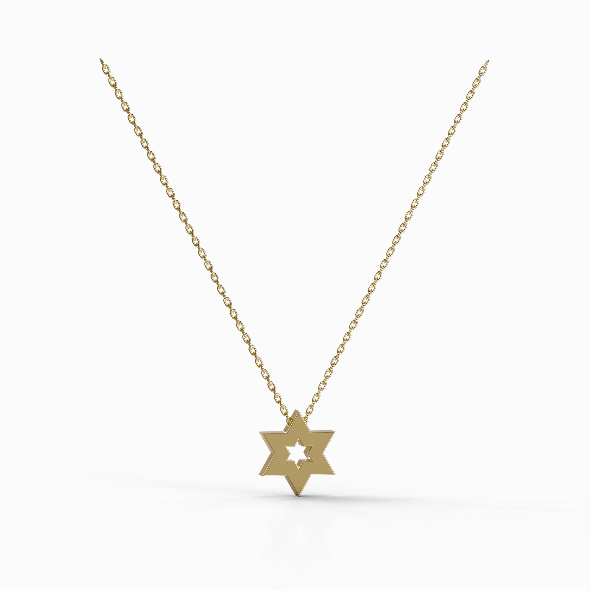 שרשרת זהב 14 קראט עם תליון מגן דוד