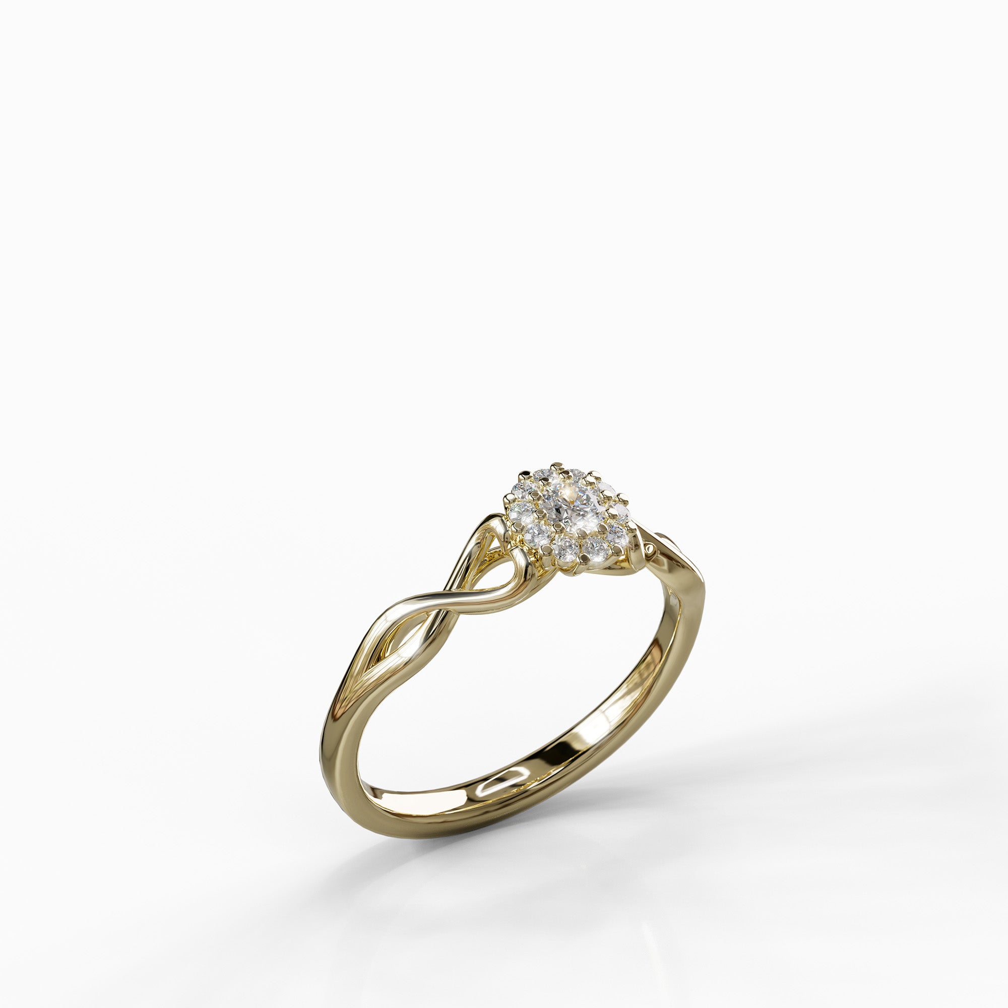 טבעת Naya מזהב צהוב 14 קראט משובצת 11 יהלומים טבעיים