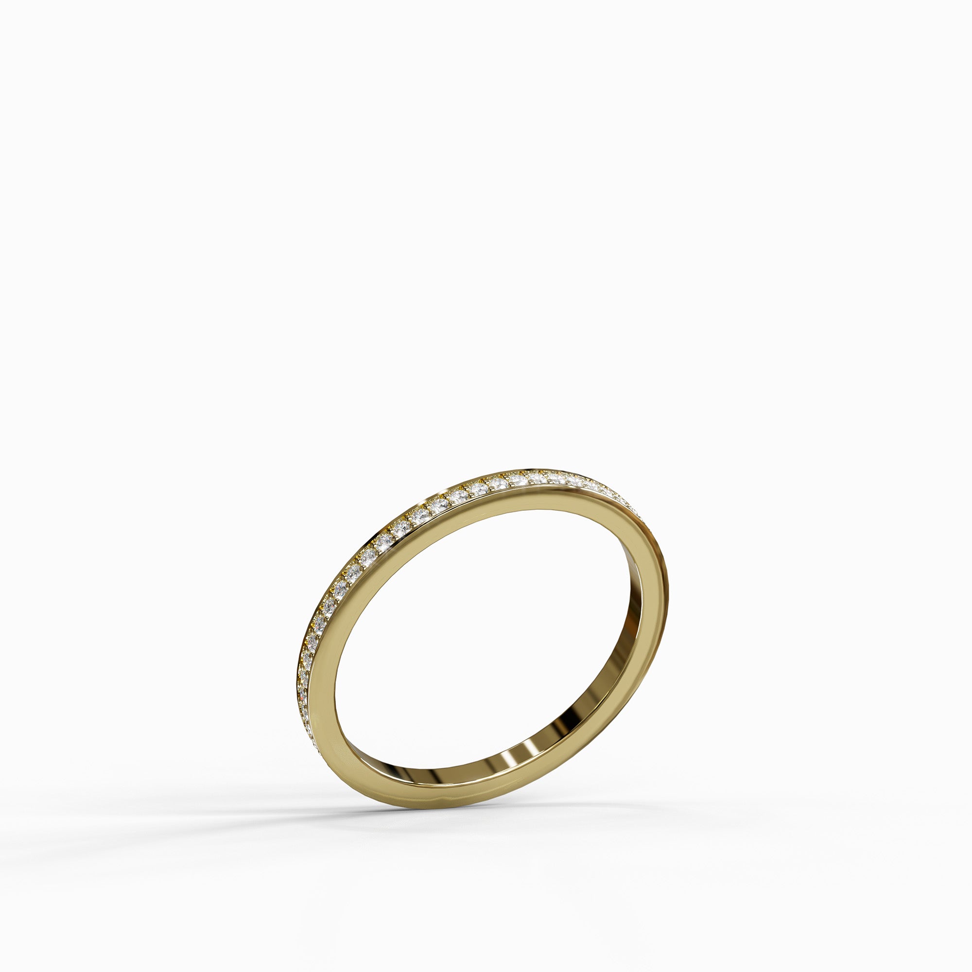 טבעת שלי זהב צהוב 14 קראט בשיבוץ יהלומים עדין ויוקרתי