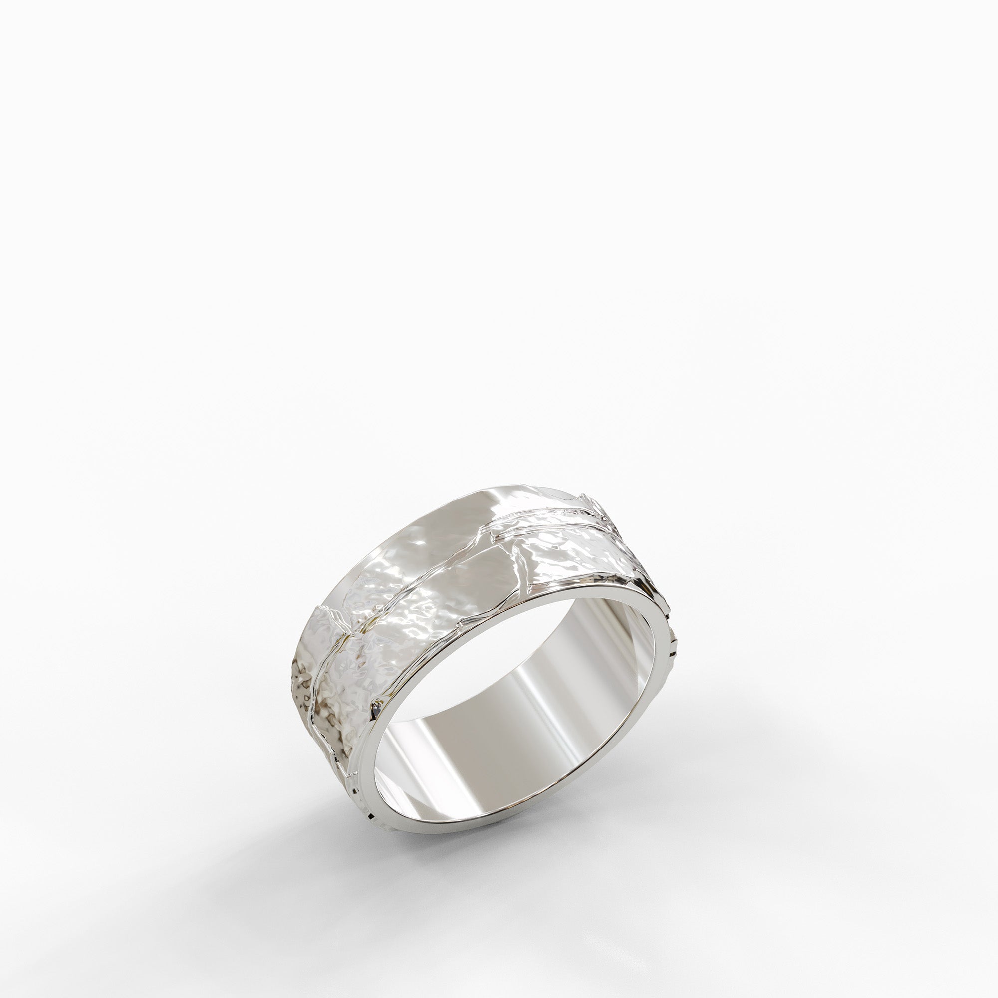 טבעת זהב לבן דגם Tamar בעיצוב אמנותי – טבעת חלקה ונוחה מבפנים