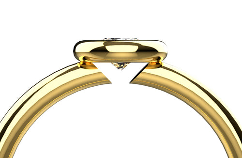טבעת סוליטייר מזהב בשיבוץ יהלום